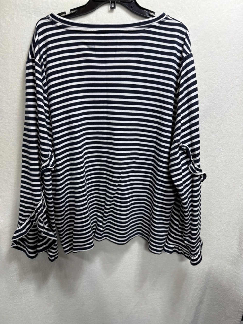 Tommy Hilfiger Striped Shirt Women's 3X Nautical Preppy Ruffle Sleeve Pullover - Picture 9 of 14